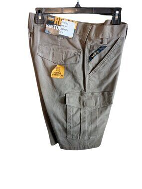 Ariat Rebar Relaxed Field Cargo Shorts Men’s Khaki DuraStretch 11” Inseam (32)
